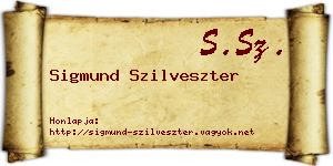 Sigmund Szilveszter névjegykártya